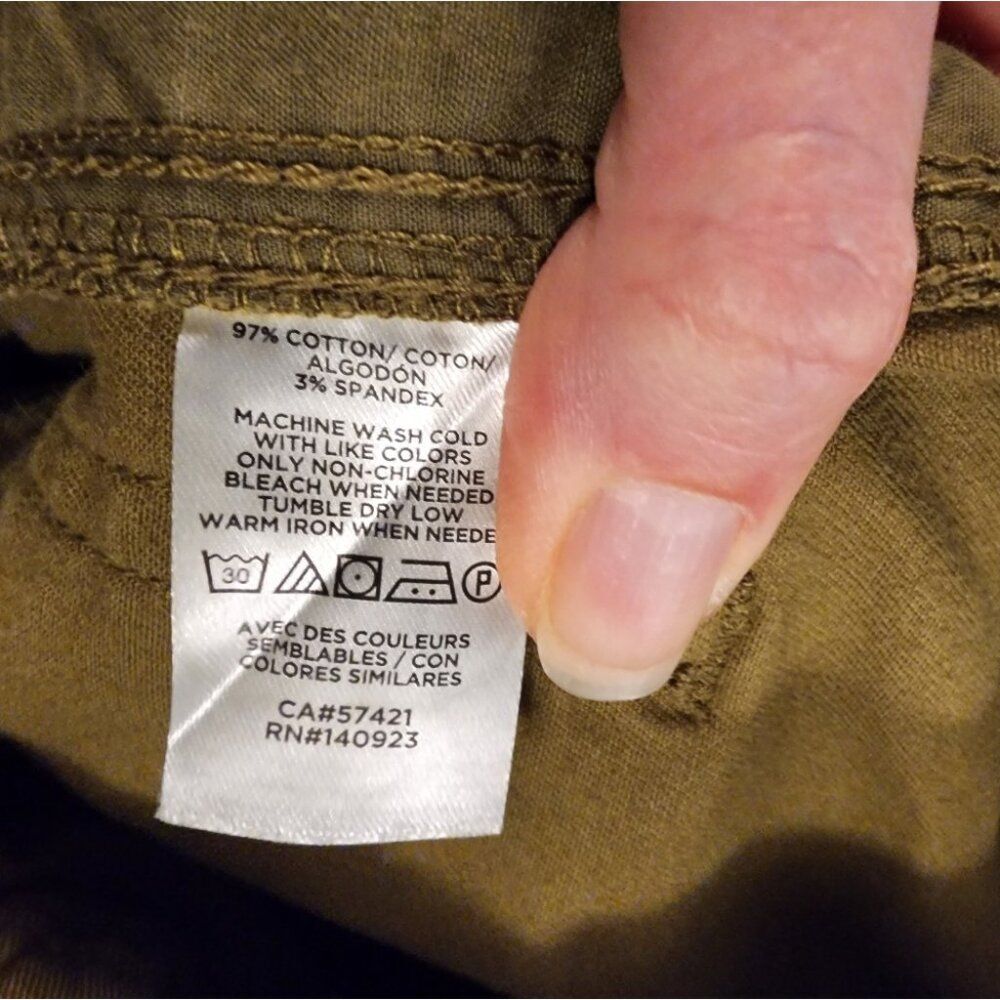 LOFT Paper Bag Drawstring Cotton Twill Joggers Small Olive Green - Picture 10 of 10